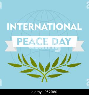 Internationaler Friedenstag blauen Hintergrund. Flache Darstellung des internationalen Friedens Tag blue vector Hintergrund für Web Design Stock Vektor