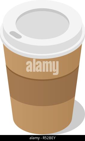 Kunststoff Kaffee, Tee Tasse Symbol. Isometrische aus Kunststoff Kaffee, Tee Tasse vektor Symbol für Web Design auf weißem Hintergrund Stock Vektor