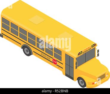 American School Bus Symbol. Isometrische der amerikanischen Schulbus vektor Symbol für Web Design auf weißem Hintergrund Stock Vektor