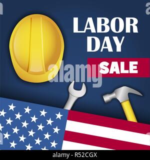 Tag der Arbeit verkauf Konzept Hintergrund. Realistische Abbildung der Arbeit am Verkauf vektor Konzept Hintergrund für Web Design Stock Vektor