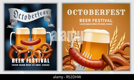 Beer fest Oktober Deutsche banner Konzept. Realistische Abbildung: Beer fest Oktober Partei deutsche Vektor Banner für Web Stock Vektor