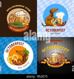 Oktoberfest Bier party Deutsche banner Konzept. Cartoon Abbildung: Oktoberfest Bier party deutsche Vektor Banner für Web Stock Vektor