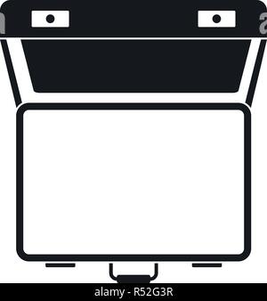 Offene Koffer Symbol. Einfache Abbildung der offenen Koffer vektor Symbol für Web Design auf weißem Hintergrund Stock Vektor