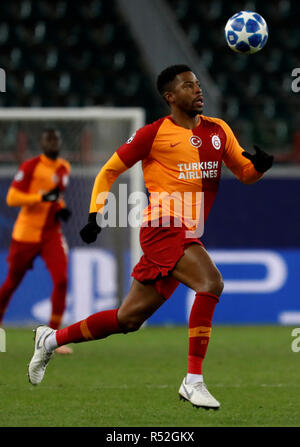 Moskau, Russland - 28. NOVEMBER: Ryan Donk von Galatasaray in Aktion während der Gruppe D Spiel der UEFA Champions League zwischen FC Lokomotiv Moskau und Galatasaray bei Lokomotiv Stadion am 28. November 2018 in Moskau, Russland. (MB) Stockfoto