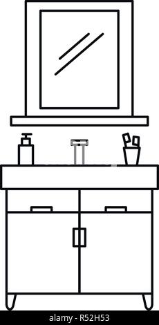 Badezimmer spiegel Symbol. Überblick Abbildung: badezimmerspiegel Vektor Symbol für Web Design auf weißem Hintergrund Stock Vektor