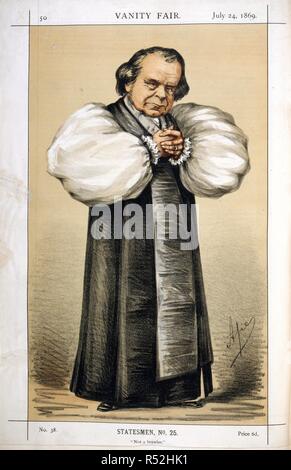 Der Bischof von Oxford. Vanity Fair. London, 24. Juli 1869. Staatsmänner, Nr. 25. Nicht ein Schläger. Bischof Samuel Wilberforce, Englischer Prälat (1805-73). Bild von Vanity Fair. Ursprünglich veröffentlicht in London produziert, 24. Juli 1869. . Quelle: Colindale, 50. Sprache: Englisch. Stockfoto