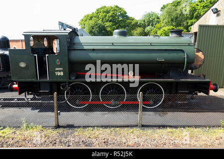 Armee Bahn/Hunslet Sparmaßnahmen 0-6-0 ST NR. WD 198 - genannt 'Royal Engineer' in 1971. Abgebildet auf der Isle of Wight Steam Railway Museum, Havenstreet Hauptstraße, Haven Street, England UK (98) Stockfoto