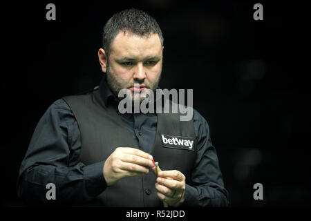 Stephen Maguire während seinem Match gegen Simon Lichtenberg bei Tag drei der Betway UK Championship am York Barbican. PRESS ASSOCIATION Foto. Bild Datum: Donnerstag, November 29, 2018. Photo Credit: Tim Goode/PA-Kabel Stockfoto