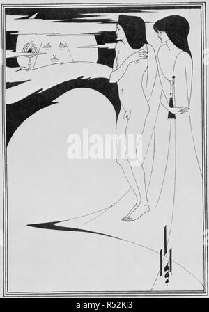 Zwei Zahlen. Ein Portfolio von Aubrey Beardsley Zeichnungen illustr. John Lane: London, 1920. Abbildung für Oscar Wildes Salome. Bild aus einem Portfolio von Aubrey Beardsley Zeichnungen illustrieren, Salome von Oscar Wilde. [17.]. Ursprünglich veröffentlicht in John Lane: London, 1920 produziert. . Quelle: K.T.C.120.b12, Platte 1. Sprache: Englisch. Stockfoto