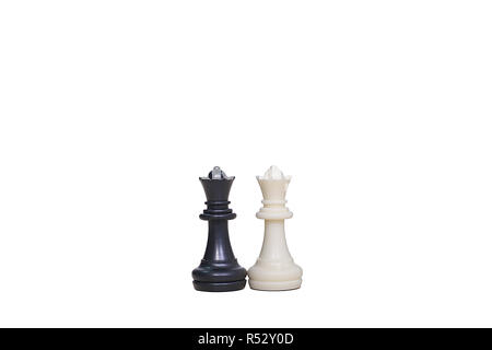 Bild von Schach Schachfiguren auf dem weißen Hintergrund. Stockfoto