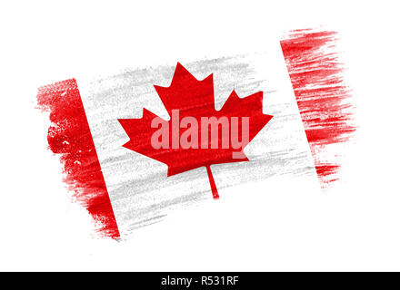 Gemalt Flagge Kanada. Hand gezeichneten Stil Flagge von Kanada Stockfoto