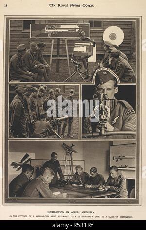 "Unterricht in Antenne Gunnery". Die Arbeit und das Training des Royal Flying Corps. [Mit Illustrationen.]. London: Illustrated London News, [1918]. Quelle: 9081.h.13 auf Seite 18. Stockfoto