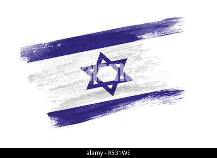 Gemalt Flagge Israel. Hand gezeichneten Stil Flagge Israel Stockfoto