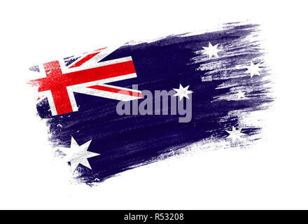 Gemalt Flagge Australien. Hand gezeichneten Stil Flagge Australien Stockfoto