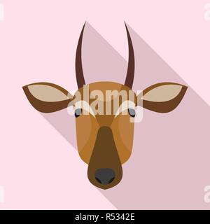 Afrikanische Kuh Symbol. Flache Darstellung der afrikanischen Kuh vektor Symbol für Web Design Stock Vektor