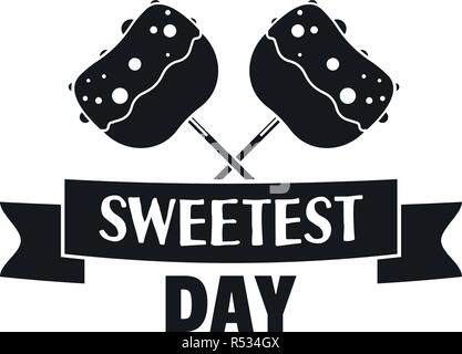 Süße Nachspeise tag Logo. Einfache Abbildung: süße Nachspeise tag Vektor Logo für Web Design auf weißem Hintergrund Stock Vektor