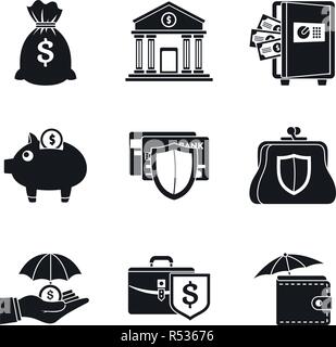 Bankeinlage Icon Set. Einfache Bankeinlage Vector Icons für Web Design auf weißem Hintergrund Stock Vektor