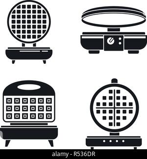 Belgische Waffel Eisen Symbol gesetzt. Einfache belgische Waffel Eisen Vector Icons für Web Design auf weißem Hintergrund Stock Vektor