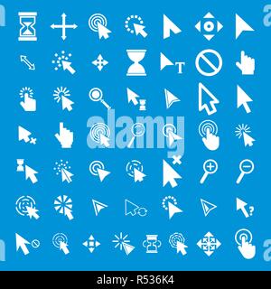 Mauszeiger Symbole gesetzt. Einfache Abbildung von 50 Mauszeiger Vector Icons für Web Stock Vektor