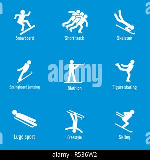 Winter Sport Symbole Symbole gesetzt. Einfache Abbildung: 15 Winter Sport Symbole Vector Icons für Web Stock Vektor