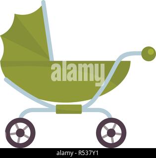 Classic Baby Kinderwagen Symbol. Flache Darstellung der klassischen Baby Kinderwagen vektor Symbol für Web Design Stock Vektor