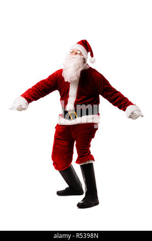 Weihnachtsmann auf weißem Hintergrund Stockfoto