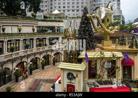 1881 Heritage Shopping Mall für Weihnachten dekoriert. Hong Kong, Kowloon, Tsim Sha Tsui, Januar 2018 Stockfoto