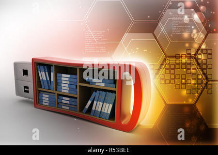 Usb-Laufwerk mit Datei Ordner Stockfoto