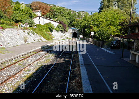 Zug a vapeur Cevennen, Anduze Bahnhof, Anduze, Saint-Jean-Du-Gard, in der Nähe von Anduze, Gard, Languedoc-Roussillon, Frankreich, Europa Stockfoto