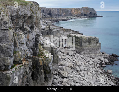 St. Govan's Kopf, Pembrokshire, Wales Stockfoto