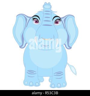 Vektor-Illustration Cartoon Elefant Stockfoto