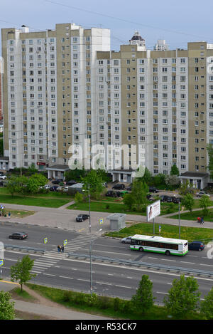 Moskau, Russland - 15. 2018. Fragment der Stadt Landschaft in Zelenograd Stockfoto