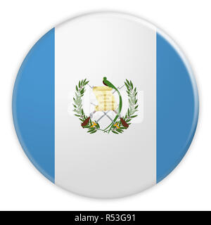 Guatemala Flagge klicken, Aktuelles Konzept Abzeichen, 3d-Abbildung auf weißem Hintergrund Stockfoto