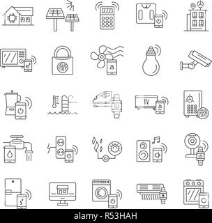 Intelligente Gebäude Symbol gesetzt. Umrisse Set intelligenter Gebäude Vector Icons für Web Design auf weißem Hintergrund Stock Vektor