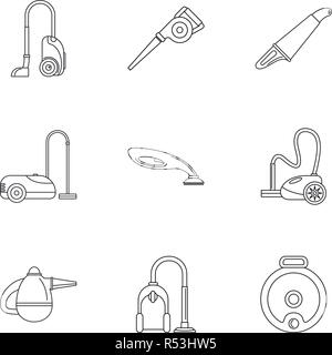 Professionelle Staubsauger Icon Set. Umrisse Set von 9 professionelle Staubsauger Vector Icons für Web Design auf weißem Hintergrund Stock Vektor