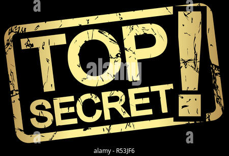 Gold Stempel Top Secret! Stockfoto