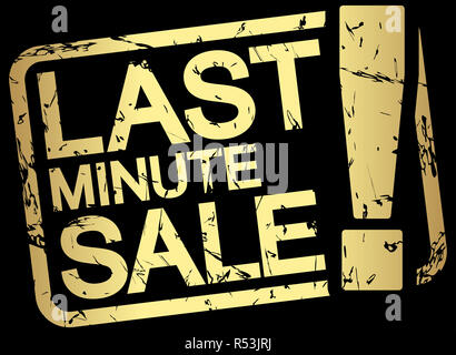 Gold Stempel mit Text last minute Angebot! Stockfoto