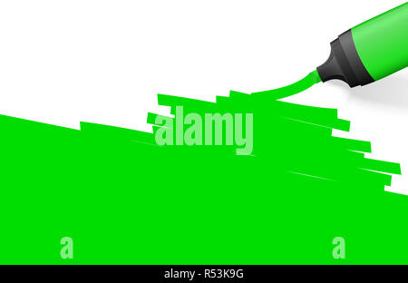 Farbigen Textmarker mit Markierung Stockfoto