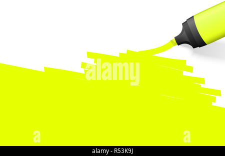 Farbigen Textmarker mit Markierung Stockfoto