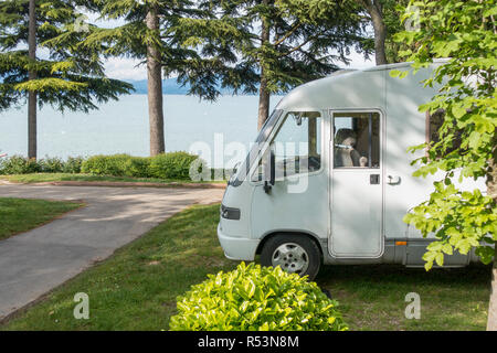 Rv Park am Gardasee, Italien Stockfoto