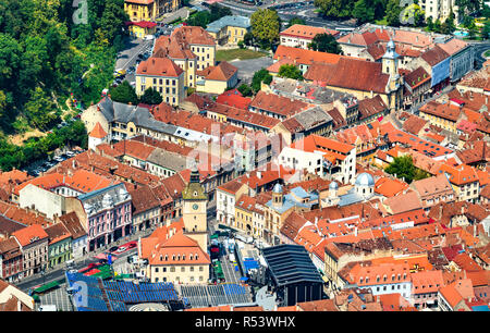 Luftaufnahme von Brasov in Rumänien Stockfoto