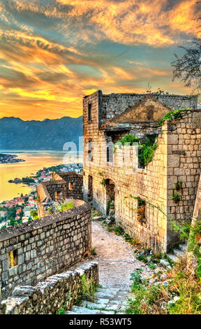 San Giovanni Schloss in Kotor. Montenegro - Balkan, Europa Stockfoto