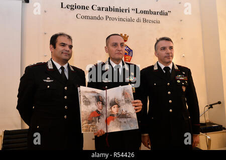 Foto Richard Morgano/LaPresse 29 Novembre 2018 Brescia, Italia Cronaca Presentazione calendario 2019 carabinieri Nella Foto: Oreste Gargano Luigi Magrini Foto Richard Morgano/LaPresse November 29, 2018 Brescia, Italien News Cronaca Presentazione calendario 2019 carabinieri In der Pic: Oreste Gargano Luigi Magrini Stockfoto