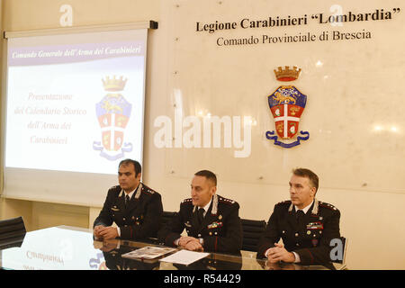 Foto Richard Morgano/LaPresse 29 Novembre 2018 Brescia, Italia Cronaca Presentazione calendario 2019 carabinieri Nella Foto: Oreste Gargano Luigi Magrini Foto Richard Morgano/LaPresse November 29, 2018 Brescia, Italien News Cronaca Presentazione calendario 2019 carabinieri In der Pic: Oreste Gargano Luigi Magrini Stockfoto