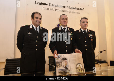 Foto Richard Morgano/LaPresse 29 Novembre 2018 Brescia, Italia Cronaca Presentazione calendario 2019 carabinieri Nella Foto: Oreste Gargano Luigi Magrini Foto Richard Morgano/LaPresse November 29, 2018 Brescia, Italien News Cronaca Presentazione calendario 2019 carabinieri In der Pic: Oreste Gargano Luigi Magrini Stockfoto