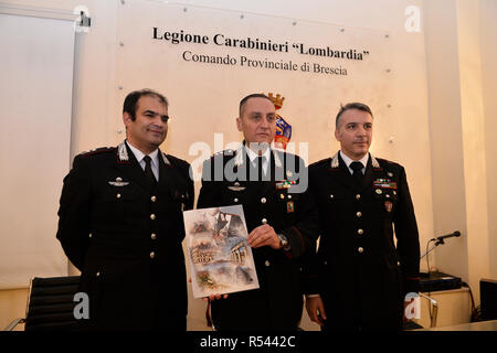 Foto Richard Morgano/LaPresse 29 Novembre 2018 Brescia, Italia Cronaca Presentazione calendario 2019 carabinieri Nella Foto: Oreste Gargano Luigi Magrini Foto Richard Morgano/LaPresse November 29, 2018 Brescia, Italien News Cronaca Presentazione calendario 2019 carabinieri In der Pic: Oreste Gargano Luigi Magrini Stockfoto