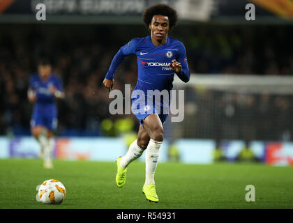 Stamford Bridge, London, UK. 29 Nov, 2018. UEFA Europa League Fußball, Chelsea gegen PAOK; William von Chelsea Credit: Aktion plus Sport/Alamy leben Nachrichten Stockfoto