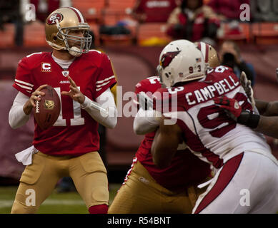 San Francisco, Kalifornien, USA. 2. Jan 2011. San Francisco 49ers Quarterback Alex Smith #11 am Sonntag, 2. Januar 2011 bei Candlestick Park, San Francisco, Kalifornien. Die 49ers besiegten die Kardinäle 38-7. Credit: Al Golub/ZUMA Draht/Alamy leben Nachrichten Stockfoto