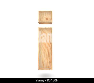 3D-dekorative Holz- Alphabet, großbuchstabe I Stockfoto