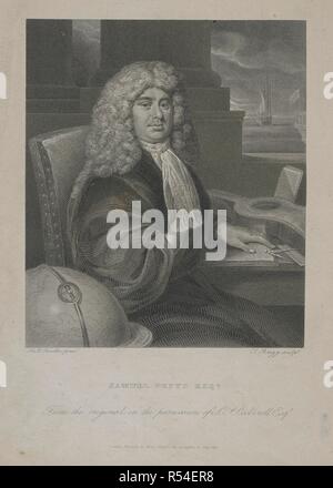 Samuel Pepys Esq. Samuel Pepys PRS, MP, JP, (/ËˆpiËps/; [1], 23. Februar 1633 â € "26. Mai 1703) war ein englischer naval Administrator und Mitglied des Parlaments, die jetzt die meisten ist berühmt für das Tagebuch. Erinnerungen von Samuel Pepys, Esq. F.R.S., Sekretär der Admiralität in der Regierungszeit von Karl II. und Jakob II.: bestehend aus seinem Tagebuch von 1659 bis 1669, die von der Reverend John Smith, von der ursprünglichen Kurze entziffert - hand MS. in der Pepysian Bibliothek und eine Auswahl aus seiner privaten Korrespondenz-/bearbeitet von Richard, Herr Braybrooke. London: Henry Colburn, 1825. Quelle: 1321.h.22 Frontispiz. Autor: Samuel Pepy Stockfoto